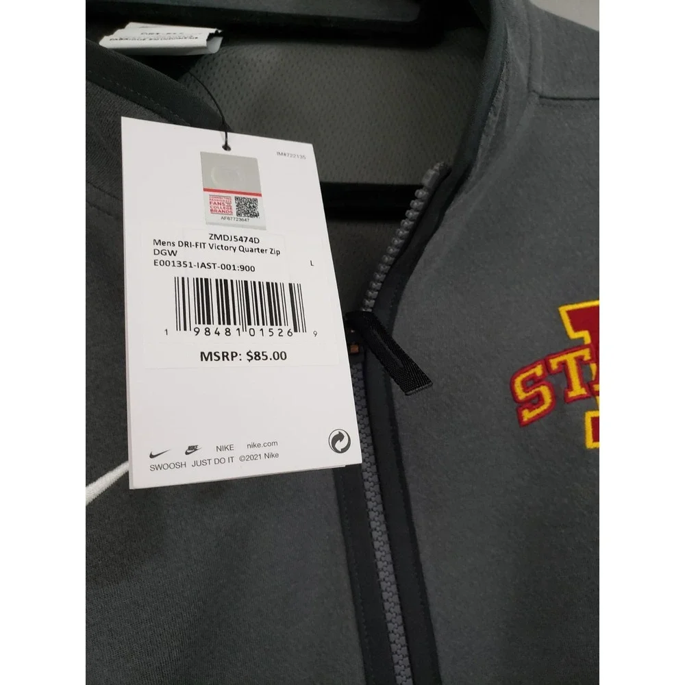 NWT SIZE MENS LARGE IOWA STATE CYCLONES NCAA  mens quarter zip pullover SHIRT